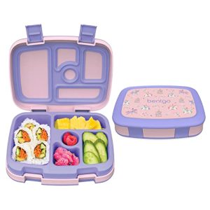Bentgo® Kids Prints Leak-Proof, 5-Compartment Bento-Style Kids Lunch Box - Ideal Portion Sizes for Ages 3 to 7 - BPA-Free, Dishwasher Safe, Food-Safe Materials - 2022 Collection (Carousel Unicorns)