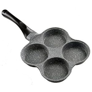 Buecmue Rustless Egg Pan | 4-Cup Nonstick Egg Frying Pan, Easy Clean Egg Cooker Omelet Pan For Breakfast Swedish Pancake, Plett, Crepe Pan Gas Stove and Other Stoves Cookware