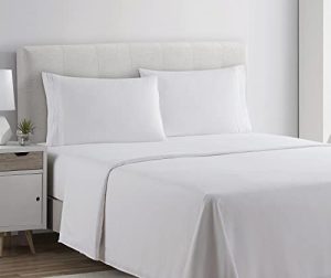 Clara Clark Split King Sheets Set, Deep Pocket Bed Sheets for Split King Size Bed, 4 Piece Bed Sheet Set, Super Soft Bedding Sheets & Pillowcases, Split King, White