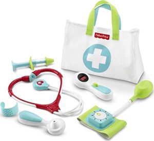 10 👉 Fisher-Price Preschool Pretend Play Medical Kit 7-Piece Doctor Bag Dress Up Toys for Kids Ages 3+ Years