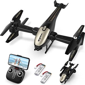 10 👉 Helicopter Drone with Camera for Adults 1080P HD FPV Cameras, SYMA Remote Control Helicopters Toys for Boys Girls with Flight Route Mod, Altitude Hold, Headless Mode, 3D Flips and 2 Batteries