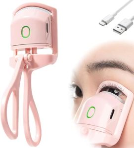 Heated Eyelash Curler,Eyelash Curlers,Heated Lash Curler,Electric Eyelash Curler,2 Heating Modes with Sensing Heating Silicone Pad,Quick Natural Curling Eye Lashes for Long Lasting (Pink)
