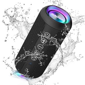 Portable Bluetooth Speakers, IPX7 Waterproof Wireless Speaker with 24W Loud Stereo Sound, Deep Bass, Bluetooth 5.3, RGB Lights, Dual Pairing, 30H Playtime for Home, Outdoor, Party